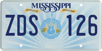 MS license plate ZDS126