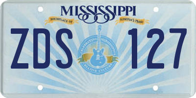MS license plate ZDS127