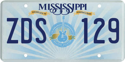 MS license plate ZDS129