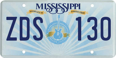 MS license plate ZDS130