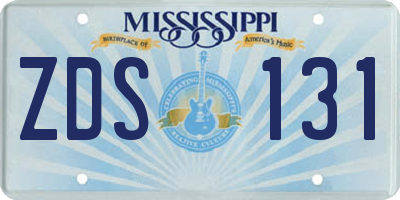 MS license plate ZDS131
