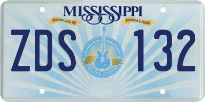 MS license plate ZDS132
