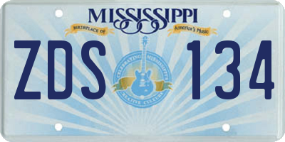 MS license plate ZDS134