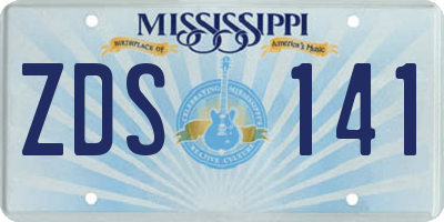 MS license plate ZDS141