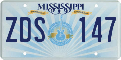 MS license plate ZDS147