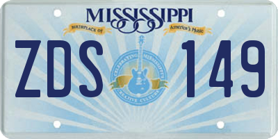 MS license plate ZDS149