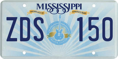 MS license plate ZDS150