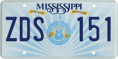 MS license plate ZDS151