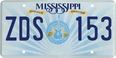 MS license plate ZDS153