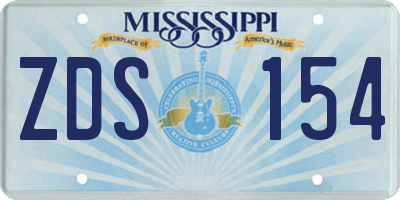 MS license plate ZDS154