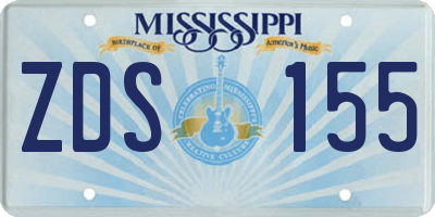 MS license plate ZDS155