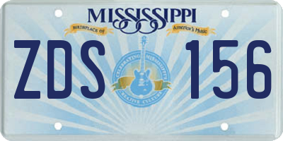 MS license plate ZDS156