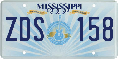 MS license plate ZDS158