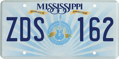 MS license plate ZDS162