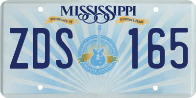 MS license plate ZDS165