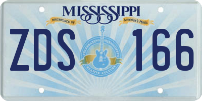 MS license plate ZDS166