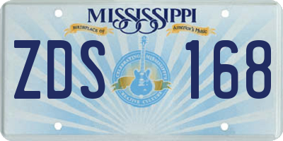 MS license plate ZDS168