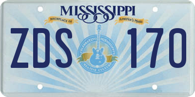MS license plate ZDS170