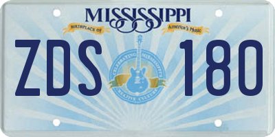 MS license plate ZDS180