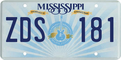 MS license plate ZDS181