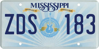 MS license plate ZDS183