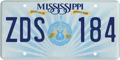 MS license plate ZDS184