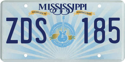 MS license plate ZDS185
