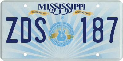 MS license plate ZDS187
