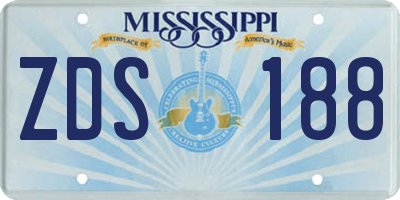 MS license plate ZDS188