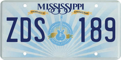 MS license plate ZDS189
