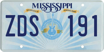 MS license plate ZDS191