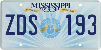 MS license plate ZDS193