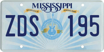 MS license plate ZDS195