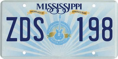MS license plate ZDS198