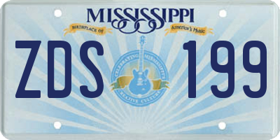 MS license plate ZDS199