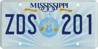 MS license plate ZDS201
