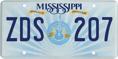 MS license plate ZDS207