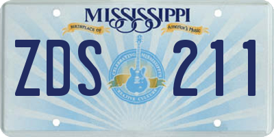 MS license plate ZDS211