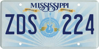 MS license plate ZDS224
