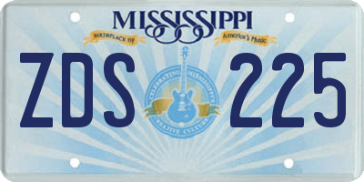 MS license plate ZDS225