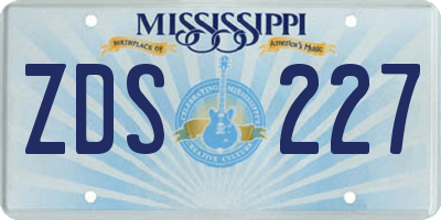 MS license plate ZDS227
