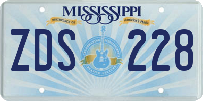 MS license plate ZDS228