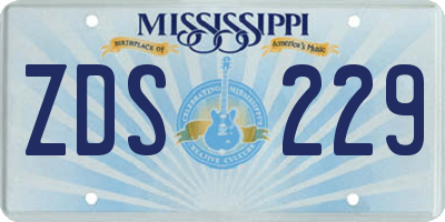 MS license plate ZDS229
