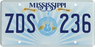 MS license plate ZDS236