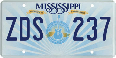MS license plate ZDS237