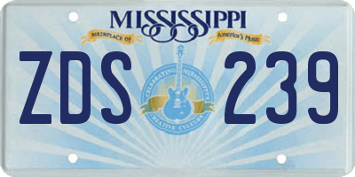 MS license plate ZDS239