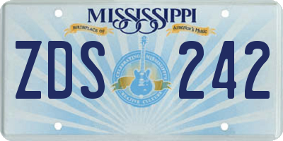 MS license plate ZDS242