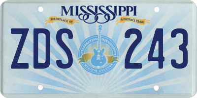 MS license plate ZDS243