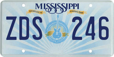 MS license plate ZDS246