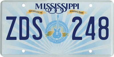 MS license plate ZDS248